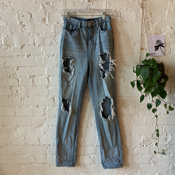 UO Ripped High Rise Jeans - Picture 1 of 7
